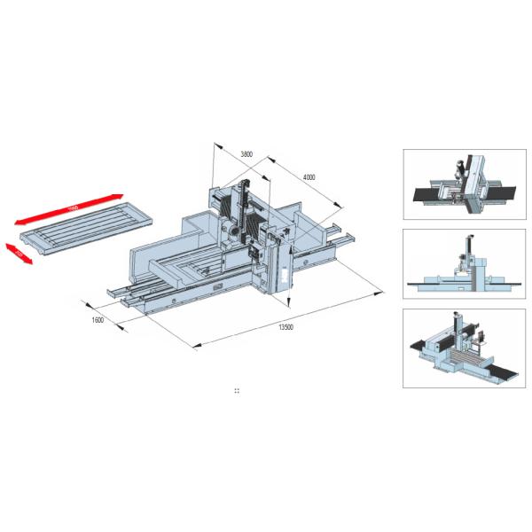 P2060 Hotman three Axis Industrial Gantry CNC Machine 3 Durable Anti Corrosion