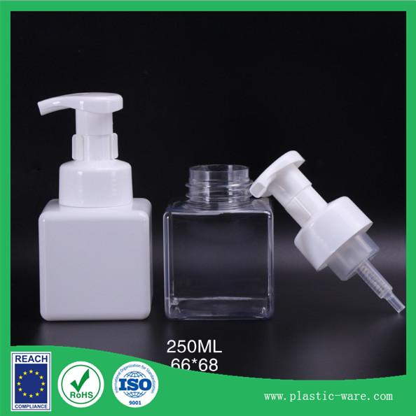 Buy 250ml Empty square plastic foam pump soap bottle hand sanitizer bottles empty cosmetic bottles at wholesale prices
