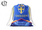 Sweden Team Sublimation Printed String Sports Bag , Custom Promotional Beach