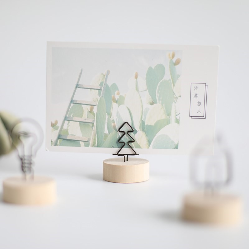 Wooden Memo Clip Wood Holder Party Decoration Card Holders Picture Memo Note Photo Clip Holder