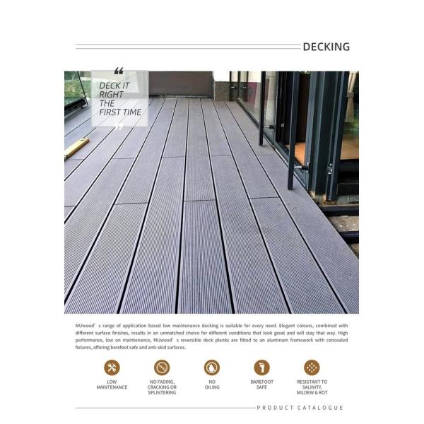 Safety WPC Decking Panel Low Maintenance Anti Slip Composite Decking Board