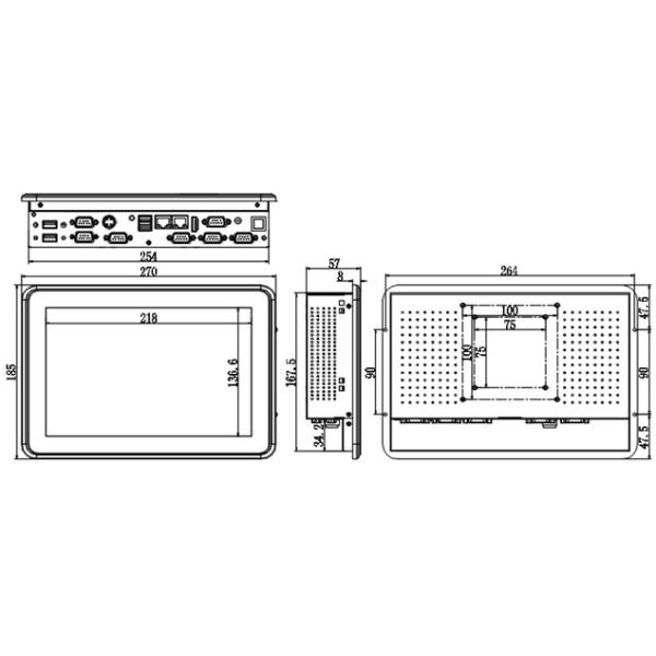10.1 inch Panel PC Capacitive Touch Panel Computer J1900 CPU