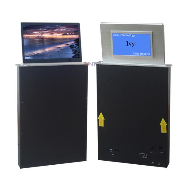 Buy 15.6 inch FHD screen computer desk lcd monitor lift with backside mini name screen at wholesale prices