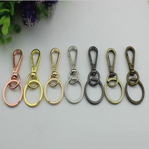Quality Top quality shiny nickel 13 mm alloy snap hook key ring iron with 25 mm for sale
