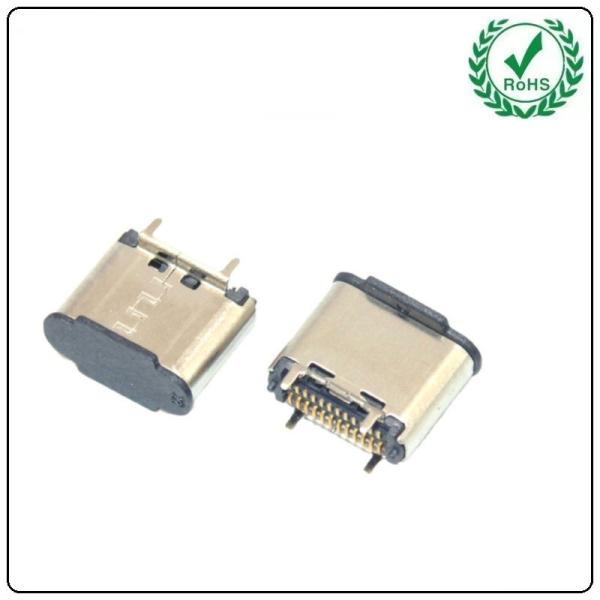 Buy USB-31C-F-01BS02 H6.5 USB 3.1 Type C Female Socket Right Angle PCB SMT Dual Row Tab at wholesale prices