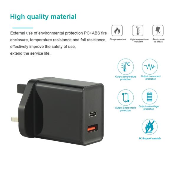 65W GaN USB-C PD Charger with UK Plug for Laptops & Phones