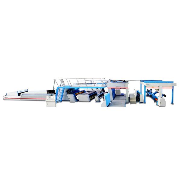 Reel To Sheet Bottom Paper Roll Feeding Automatic Flute Litho Laminator Machine With Flip Flop Stacker Line