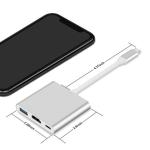 USB C to Adapter USB C Hub Multiport Adapter 3 in 1 Hub with USB 3.0,4k and PD