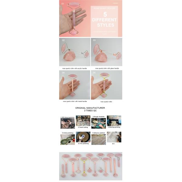 Pink Natural Jade Roller Rose Quartz Roller
