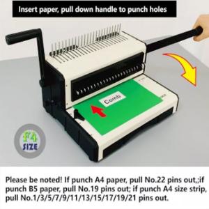 Quality 6.5mm Desktop Plastic Comb Binding Machine For 500 Sheets Document for sale
