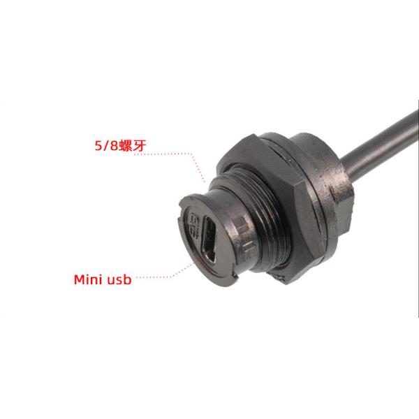 Mini USB IP67 Waterproof Electrical Cable Connector 5/8 Screws