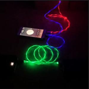 China Flashing Fast Charging USB Cable 3 In 1 Type C 3A LED Colorful on sale