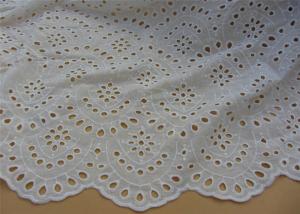 Quality Chemical Vintage Eyelet 100% Cotton Lace Fabric For Lady Shirt And Suit Anti Static for sale