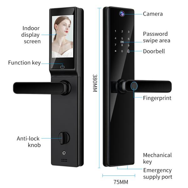 Qleung Tuya Wifi Remote Control HD Camera Video Intercom Fingerprint Card Code