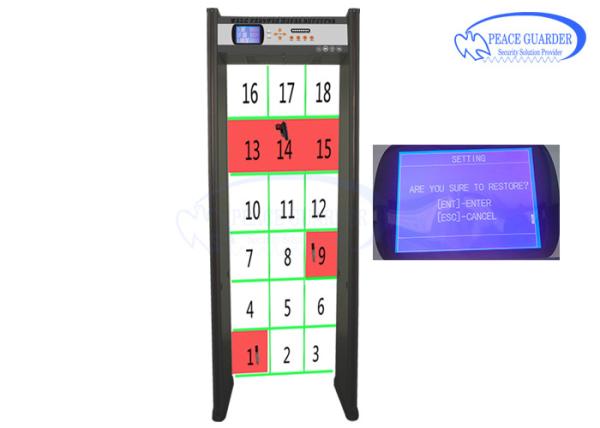 Buy Security Check Door Frame Metal Detector Gate Multidimensional Coil With Big LCD Screen at wholesale prices