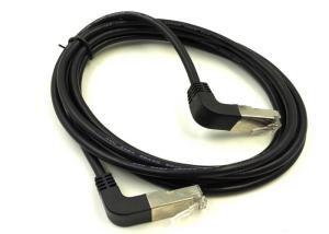 Double UP Angle Ethernet Lan Cable / Cat6 FTP Stp Patch Cord Custom Jacket Material