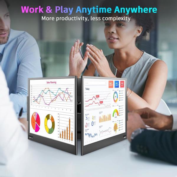 15.6" Portable Display Screen Ultra Slim FHD IPS USB C Plug And Play Portable External Monitor