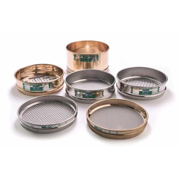 Solid Structure Woven Wire Sieves Stainless Steel / Brass Material Long Service Life