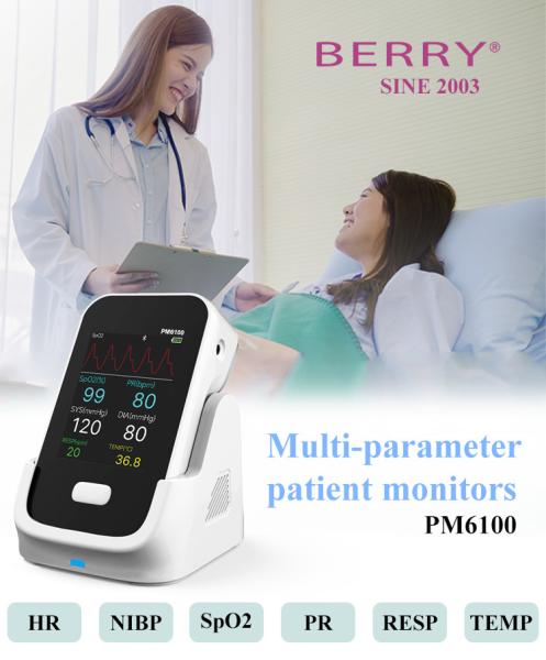 Buy Medical Bluetooth Heart Rate Multi Parameter Patient Monitor CE Spo2 ECG NIBP Temp at wholesale prices