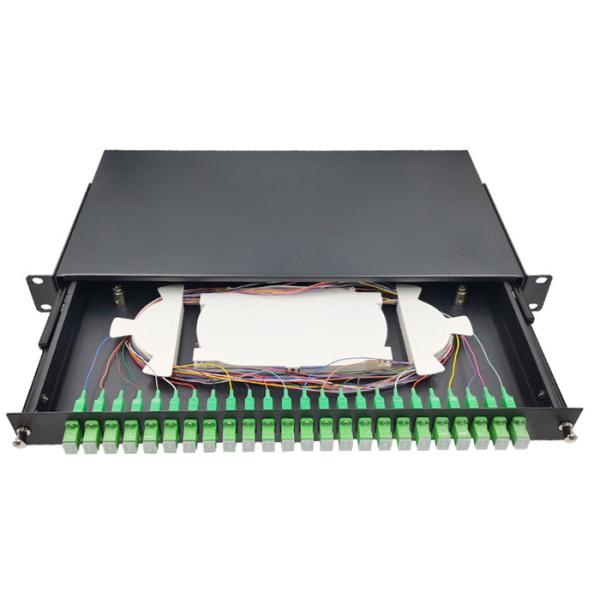 24 Ports SC/APC ODF Rack Fiber Patch Panel 1U 19 Inch Standard Frame Type Pull - Out