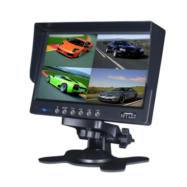 Standalone Quad TFT LCD Bus Rear View Camera Monitor 7 Inch With Sunshade