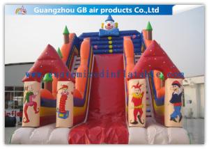Quality Customized Big Inflatable Water Slides With Clown Image For Amusement Park for sale