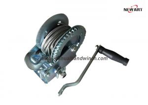 Quality 540kg Zinc Coated Manual Boat Winch , 225Mm Handle Ratchet Hand Operated Winch for sale
