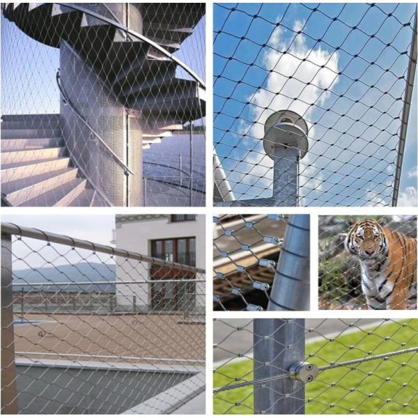 Reusable Knotted Stainless Steel Wire Rope Mesh Netting For Zoo Safety Net