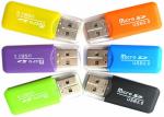 Customized LOGO Print Portable Card Reader Flash Memory Card Reader With LED