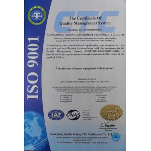 Guangdong Dapeng Amusement Technology Co., Ltd. Certifications