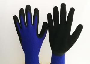 China Black Foam Latex Coated Work Gloves 13 Gauge Nylon Knitting Seamless Liner on sale