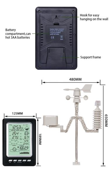 Buy Customizable Model Home Wifi Weather Forecast Station With Wind Direction Size 189*125*27mm at wholesale prices