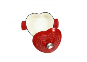 Quality Heart Shaped Metal Casserole Dish Enamel Coating With Two Side Handles for sale