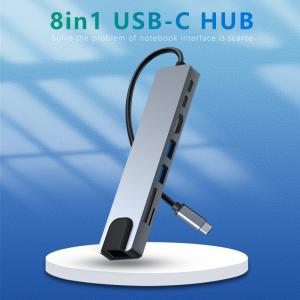 China 8 In 1 Type C Hub Adapter For MacBook Pro Type C Laptops USB C 3.0 SD TF on sale