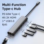 Multi Function 6 In 1 Usb Hub Adapter For MacBook Pro Windows Laptops