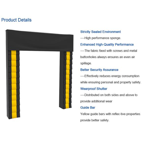 Electric Airtight Logistic Protection From The Elements Adjustable Loading System Dock Door Shelter PVC Plastic Rubber