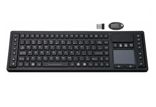 Buy IP65 Siliconewireless Computer Keyboard With Trackball Mouse 117 Keys at wholesale prices