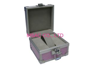 Durable Aluminum Watch Case Customized MS-WT-09 4MM MDF With Pink ABS Panel