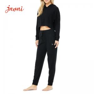 Quality Ribbed Nylon Spandex Womens Loungewear Set 360gsm Tracksuit Sets For Women for sale