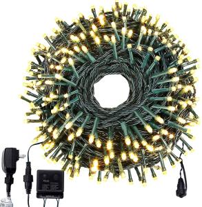 Quality Outdoor UL588 900 Warm White Christmas Lights 220V Green Cable Fairy Lights for sale