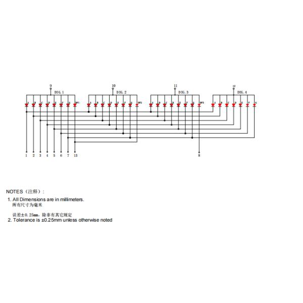 0.39 Inch 4 Digit 7 Segment LED Displays For Electronic Scale