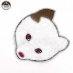 White Fox Custom Chenille Patches Small Animal Handmade Embroidery Technics