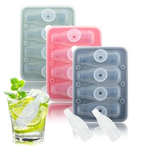 China Silicone Ice Cube Trays 3 Pack - Large Size Silicone Ice Cube Molds with Leak Proof Removable Lid Square Ice Cube Tray And BPA Free for Cocktail,Whiskey, Stackable Flexible Ice on sale
