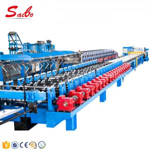 China Galvanized Steel Corrugated Roof Panel Roll Forming Machine Gear Box Hydraulic Decoiler on sale