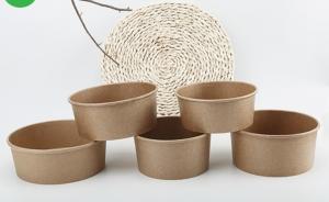 Quality Microwavable Customised Kraft Paper Bowls , Small Paper Bowls With Lids for sale