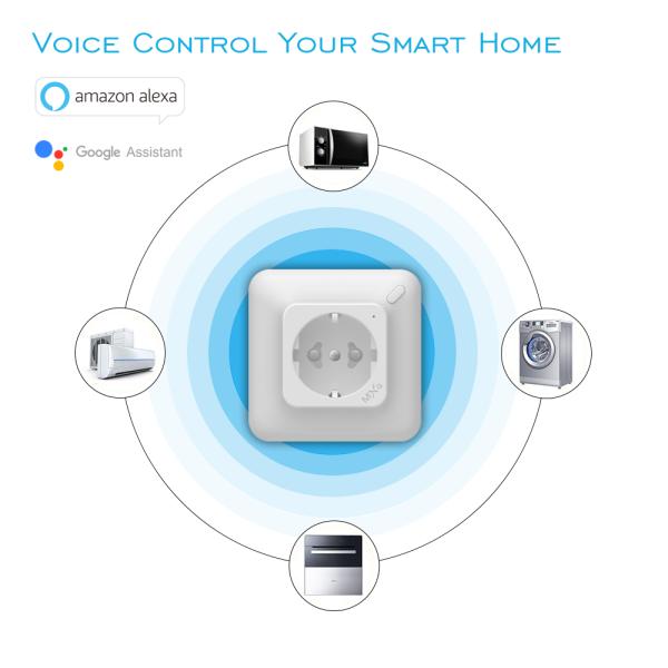 220v Electrical Single Smart Wall Socket ABS Plastic Material Flame - Resistant PC Shell