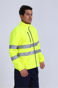 Quality 100% Polyester Microfleece Hi Vis Fleece Jacket , 360gsm Cold Weather Work Jacket for sale