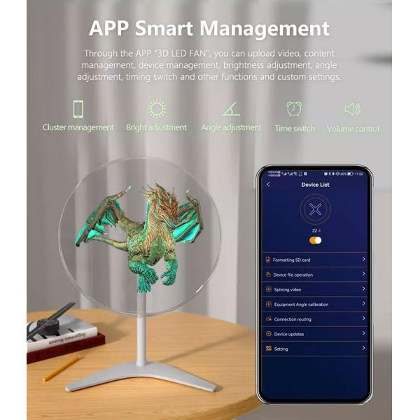 HDFocus 42cm 16gb Card Holographic Hologram Advertising Led Fan Display 3d Hologram Fan for Online Retailers