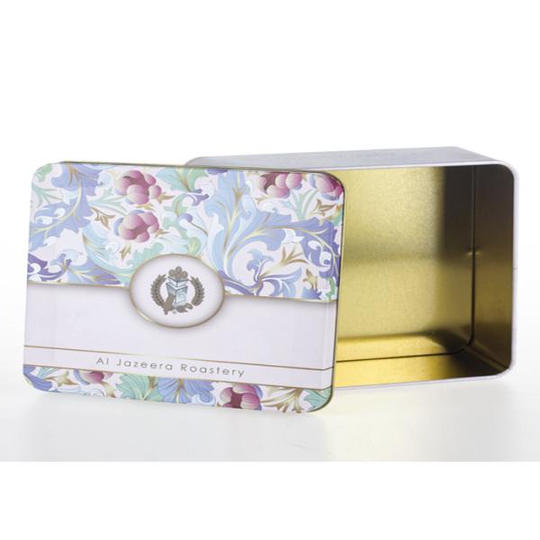Custom Tinplate Material CMYK Printing Square Biscuit / Cookie Tin Box ISO 9001 Certification