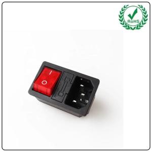 Hot Sale Electrical Socket AC Power Socket With Rock Switch 3pin Inlet Ac Power Socket